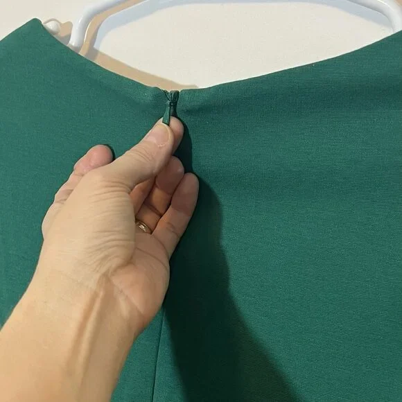 Boden Women’s Ponte Dress Size 10 R Green Lined 3/4 Sleeves Stretch Christmas - Picture 9 of 12